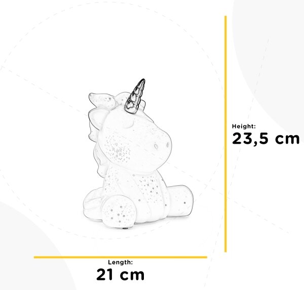 ONLI - Lampă de masă PORCELLANA 1xE14/6W/230V 23,5 cm unicorn