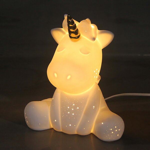ONLI - Lampă de masă PORCELLANA 1xE14/6W/230V 23,5 cm unicorn