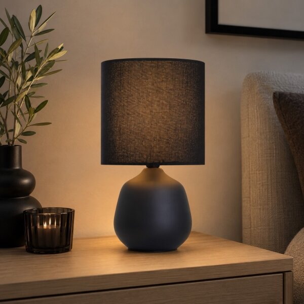 Brilliant - Lampă de masă AUREA 1xE14/20W/230V neagră