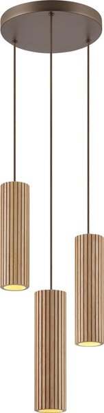 Brilliant - Lustră pe cablu LAKEWOOD 3xGU10/10W/230V, diametru 28 cm, maro