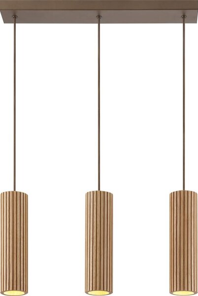 Brilliant - Lustră suspendată cu cablu LAKEWOOD 3xGU10/10W/230V maro