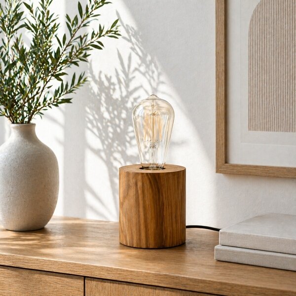 Brilliant - Lampă de masă WOODRA 1xE27/20W/230V din pin