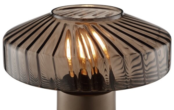 Brilliant - Lampă de masă LYN 1xE27/20W/230V maro/maro fumuriu
