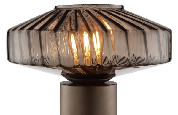 Brilliant - Lampă de masă LYN 1xE27/20W/230V maro/maro fumuriu
