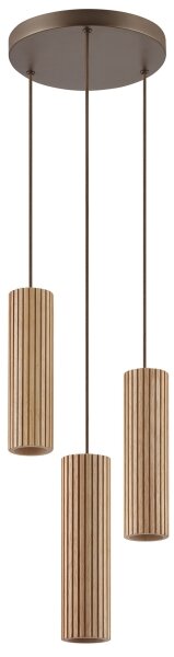 Brilliant - Lustră pe cablu LAKEWOOD 3xGU10/10W/230V, diametru 28 cm, maro