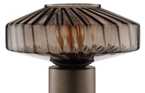 Brilliant - Lampă de masă LYN 1xE27/20W/230V maro/maro fumuriu