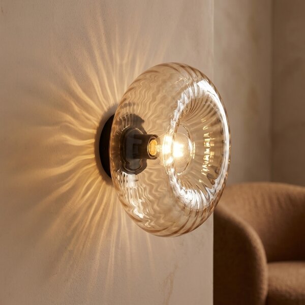 Brilliant - Aplica de perete NEVIL 1xE27/20W/230V negru/bej fumuriu