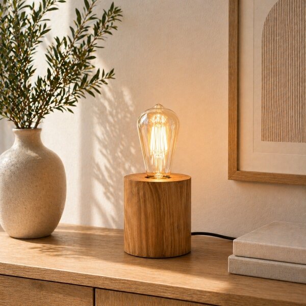 Brilliant - Lampă de masă WOODRA 1xE27/20W/230V din pin