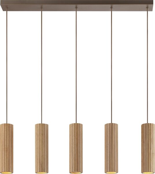 Brilliant - Lustra suspendată pe cablu LAKEWOOD 5xGU10/10W/230V maro