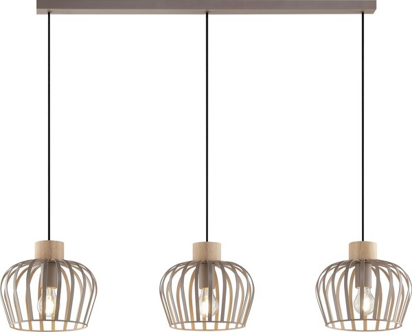 Brilliant - Lampă suspendată pe cablu NORDIC CAGE 3xE27/20W/230V bej