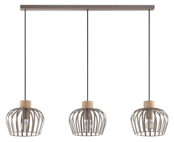 Brilliant - Lampă suspendată pe cablu NORDIC CAGE 3xE27/20W/230V bej