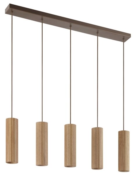 Brilliant - Lustra suspendată pe cablu LAKEWOOD 5xGU10/10W/230V maro
