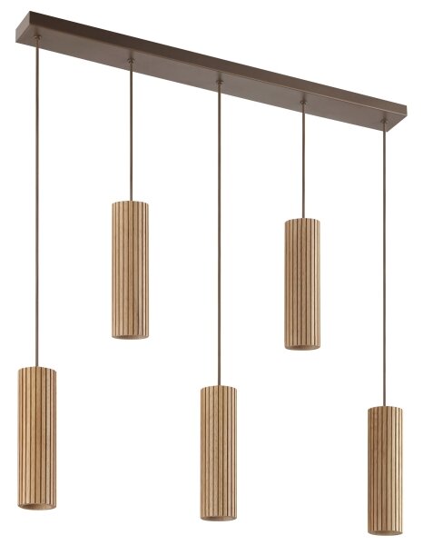 Brilliant - Lustra suspendată pe cablu LAKEWOOD 5xGU10/10W/230V maro