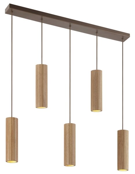 Brilliant - Lustra suspendată pe cablu LAKEWOOD 5xGU10/10W/230V maro