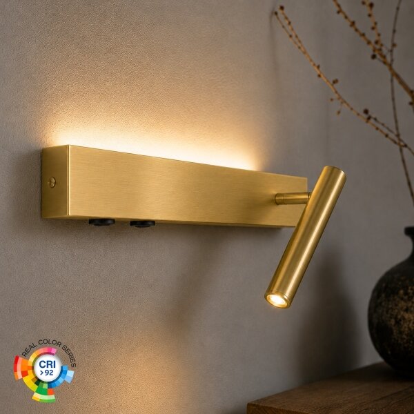 Brilagi - Aplică de perete tip spot ARLIX LED/3W/230V + LED/7W, finisaj auriu, CRI 90