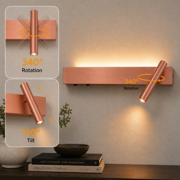 Brilagi - Aplică de perete cu spot ARLIX LED/3W/230V + LED/7W, bronz, CRI 90