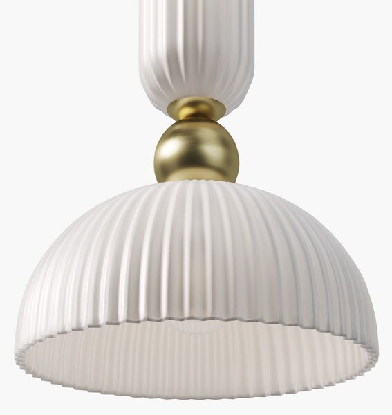 Maytoni lampă suspendată Antic, alb/galben, Ø 30 cm, sticlă, E27, reglabil, Alb, Camera de zi / sufragerie, Sticlă