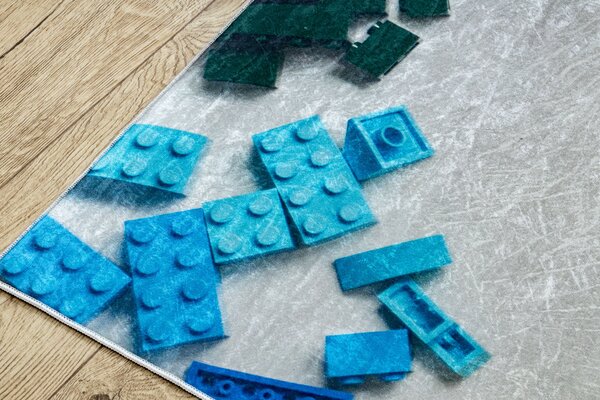 BAMBINO 38480 covor lavabil Kit de construcție pentru copii anti-alunecare - gri / galben - SECUNDAR-COTATI PRODUSUL