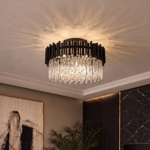 BRILAGI - Plafonieră VERVE 6xE14/40W/230V diam. 60 cm neagră