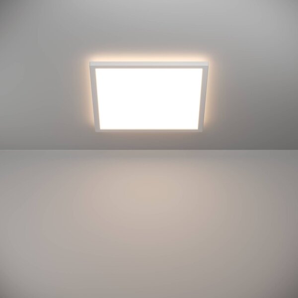 Plafonieră LED dimabilă de exterior Eglo 901461 ROVITO-R 17,6W/230V 39x39 cm IP44 alb + telecomandă