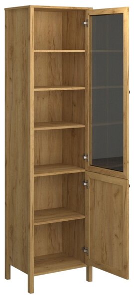 Vitrina KLARK, stejar auriu, PAL laminat, 55x42x210 cm