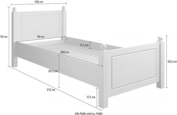 Pat Mila alb 90/200 cm
