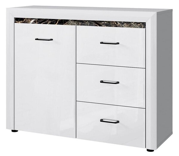 Comoda WHITEBLACK, alb/negru, PAL, 116x40x92 cm