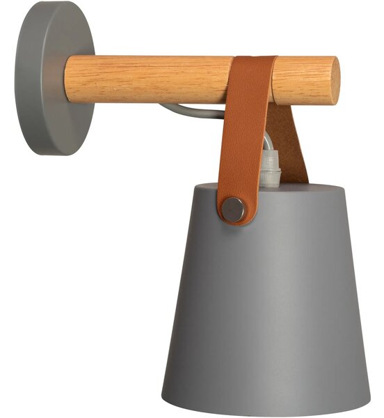 Aplică de design realizată din lemn și metal Gri