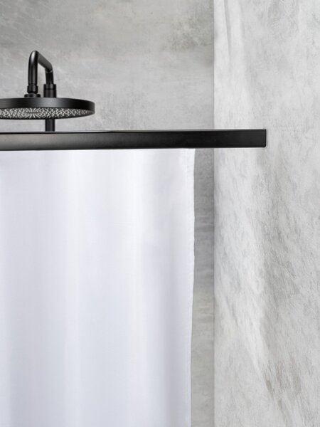 Bara perdea dus telescopica Jete neagra 125-210 cm