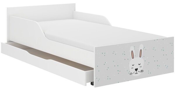 Pătuț pentru copii cu iepurilă somnorosul 160 x 80 cm