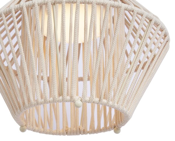 Lampă de masă boemă bej, cu LED, cu 3 trepte de intensitate, IP54, reîncărcabilă solar - Duco