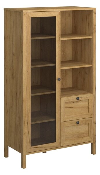 Vitrina KLARK, stejar auriu, PAL laminat, 84x42x150 cm