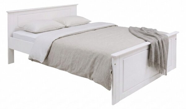 Pat lemn masiv Hugo alb 120/200 cm