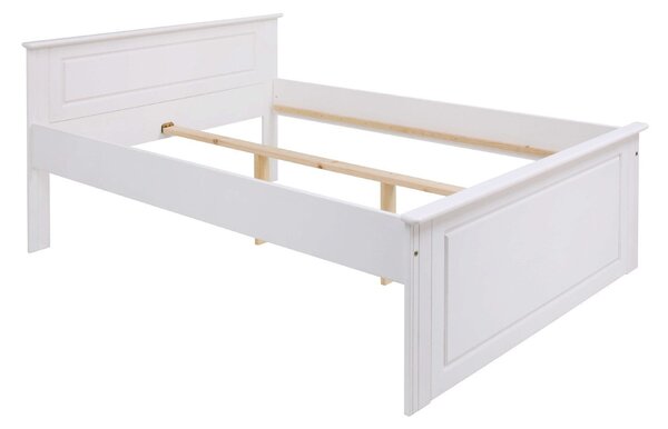 Pat lemn masiv Hugo alb 120/200 cm