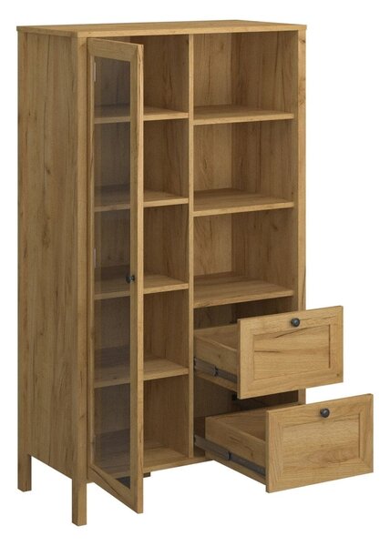 Vitrina KLARK, stejar auriu, PAL laminat, 84x42x150 cm