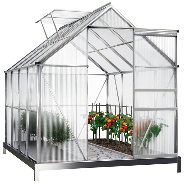 Sera de grădină din policarbonat cu bază M4, 250x190x195cm, transparent Gardebruk