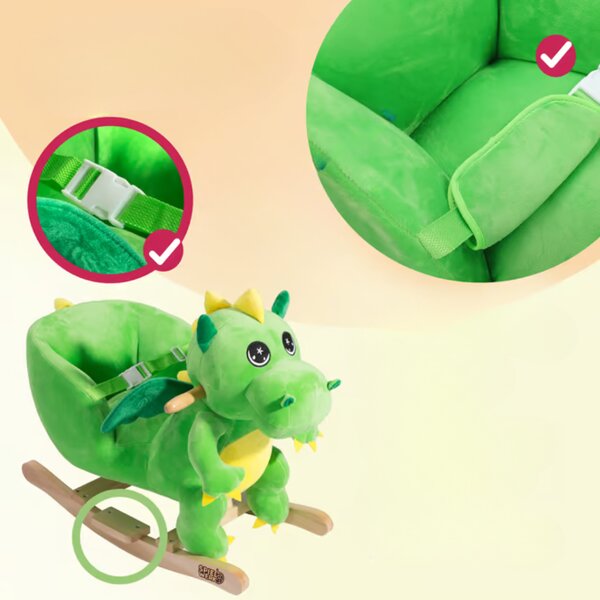 Balansoar DINO cu centură de siguranță, verde Spielwerk