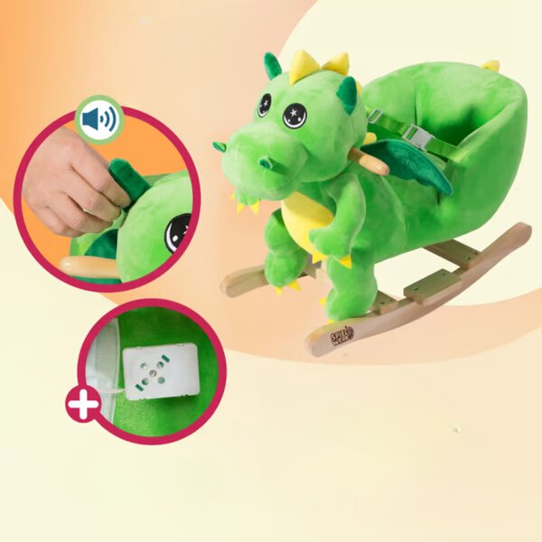 Balansoar DINO cu centură de siguranță, verde Spielwerk