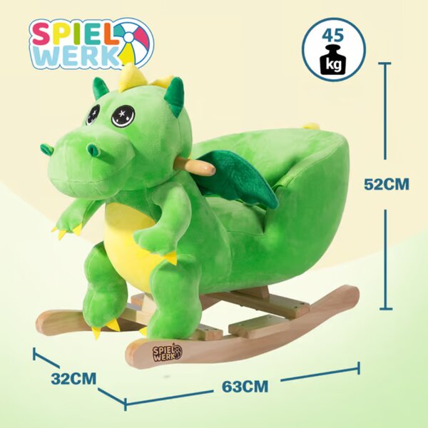 Balansoar DINO cu centură de siguranță, verde Spielwerk