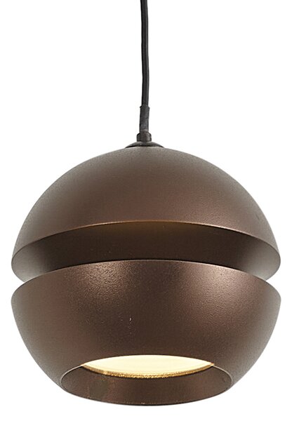 Sistem de iluminat pe șină modern cu 6 spoturi și 4 lumini suspendate Easylift bronz închis monofazat - Slimline Uzzy Tira