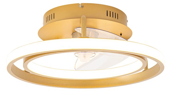 Ventilator de tavan auriu 46,5 cm, inclusiv LED cu telecomandă - Kees