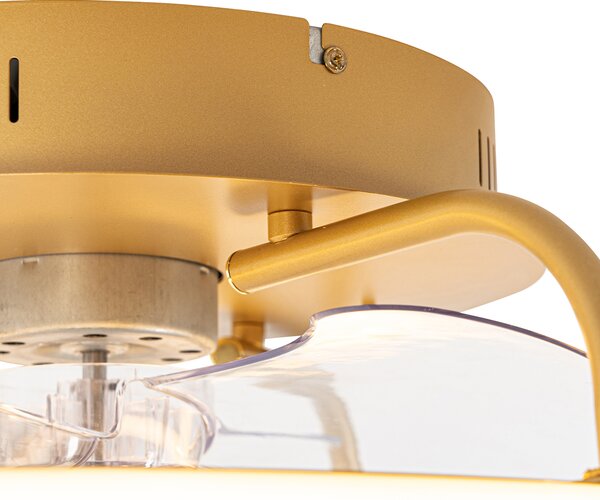 Ventilator de tavan auriu 46,5 cm, inclusiv LED cu telecomandă - Kees
