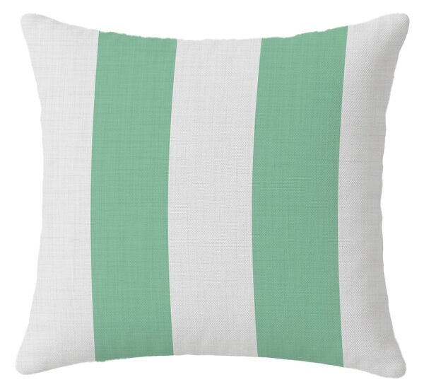 Set 2 fete de perna decorative STRIPES 45x45 cm, alb-verde