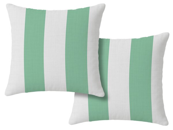 Set 2 fete de perna decorative STRIPES 45x45 cm, alb-verde