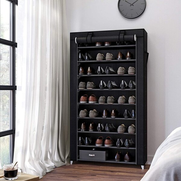 Suport pantofi Model Liv, Negru, 85x28x162 cm