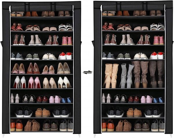 Suport pantofi Model Liv, Negru, 85x28x162 cm