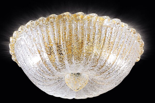 Novaresi Plafonieră Budino auriu transparent 30 cm, reglabil, Transparent, Camera de zi / sufragerie, Sticlă