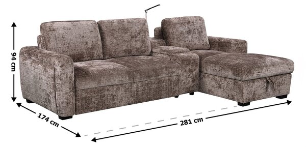 Colțar Extensibil Cremona KF7864-24, Maro Dreapta