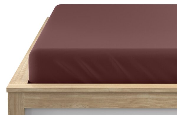 Cearsaf Jersey EXCLUSIVE cu elastic 90x200 cm maro