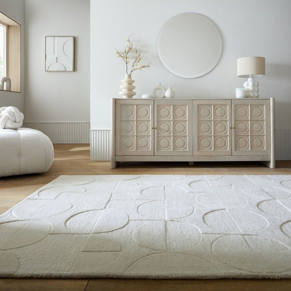 Covor fildeș țesut manual din lână 120x170 cm Gigi – Flair Rugs